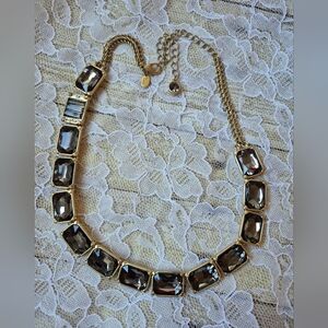 Lia Sophia Versailles Goldtone and Smoky Black Necklace